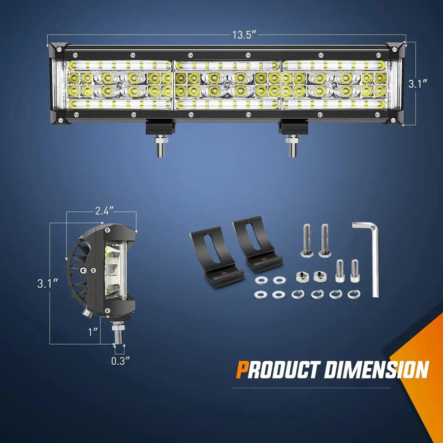 Nilight 13.5inch Side-Shooter 456W LED Light Bar
