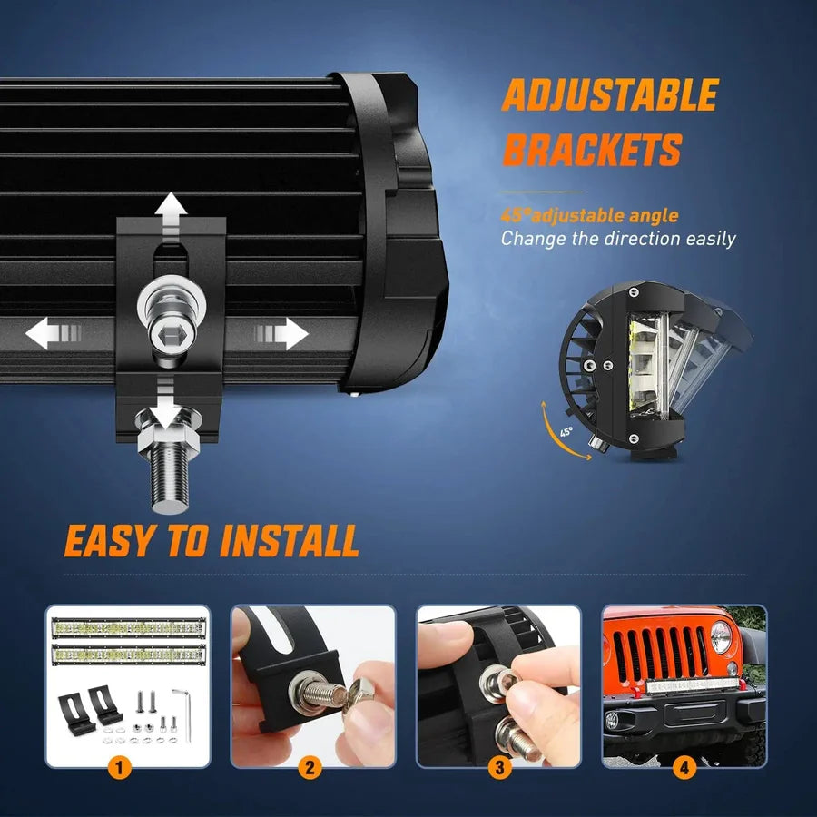 Nilight 13.5inch Side-Shooter 456W LED Light Bar