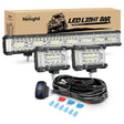 Nilight 20inch Side-Shooter 420W LED Light Bar (3pcs)