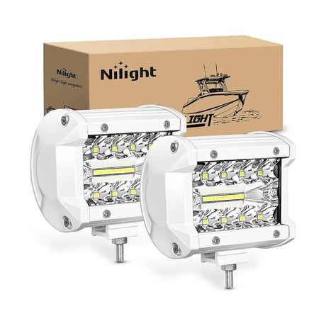 Nilight 4inch 60W Marine Boat Work Light (2pcs)