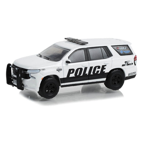 Green Light 2021 Chevrolet Tahoe Police Pursuit Vehicle PPV in White and Black General Motors Fleet Police