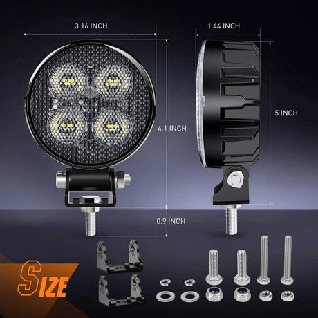 Nilight 3inch Round 12W Work Light (2pcs)