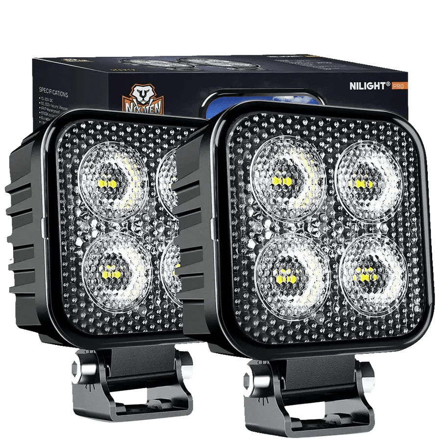 Nilight 3inch Square 12W Work Light (2pcs)
