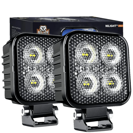 Nilight 3inch Square 12W Work Light (2pcs)