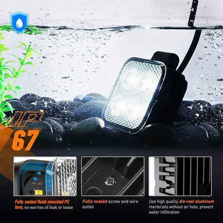 Nilight 3inch Square 12W Work Light (2pcs)
