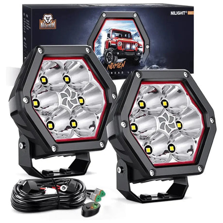 Nilight 4inch 30W Hexagon Work Light (2pcs)