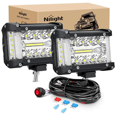 Nilight 4.3inch Side-Shooter 132W LED Light Bar (2pcs)