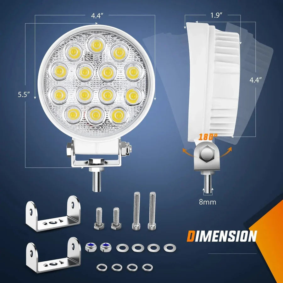 Nilight 4.5inch 42W Marine Boat Work Light (2pcs)