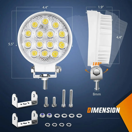 Nilight 4.5inch 42W Marine Boat Work Light (2pcs)
