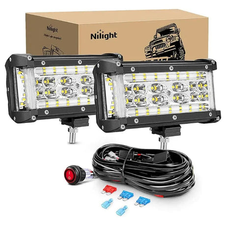 Nilight 5.5inch Side-Shooter 132W LED Light Bar (2pcs)