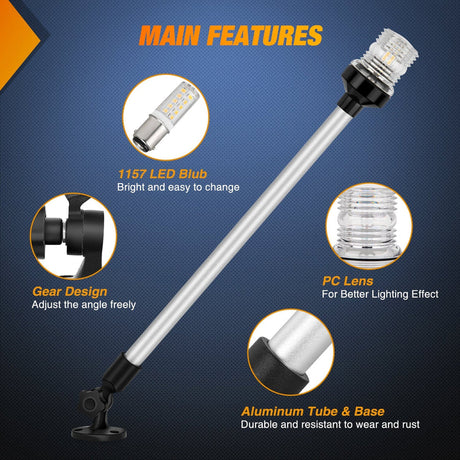 Nilight 24inch Folding Stern Light