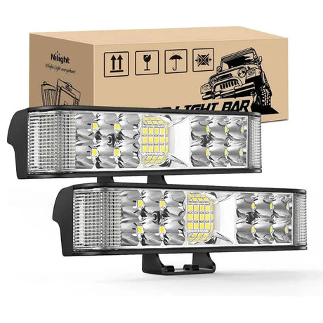 Nilight 6.5inch Side-Shooter 60W LED Light Bar (2pcs)