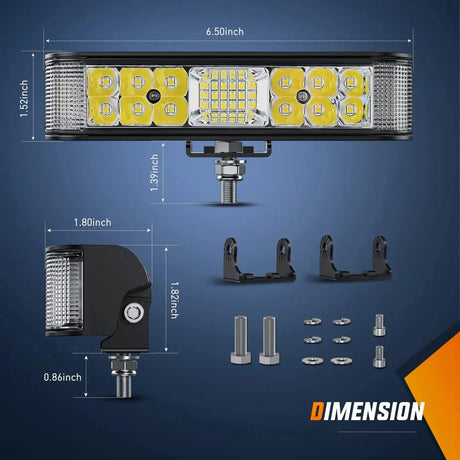 Nilight 6.5inch Side-Shooter 60W LED Light Bar (2pcs)