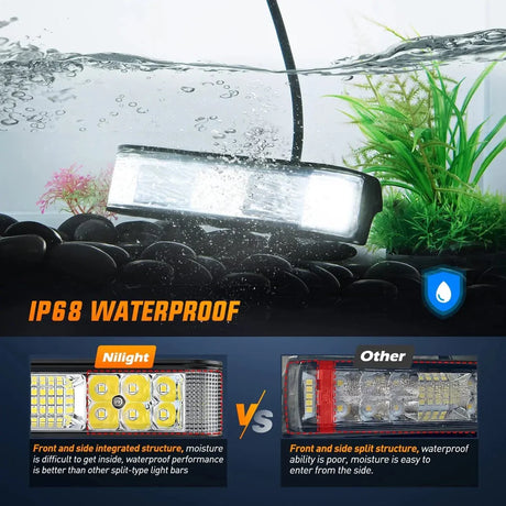 Nilight 6.5inch Side-Shooter 60W LED Light Bar (2pcs)