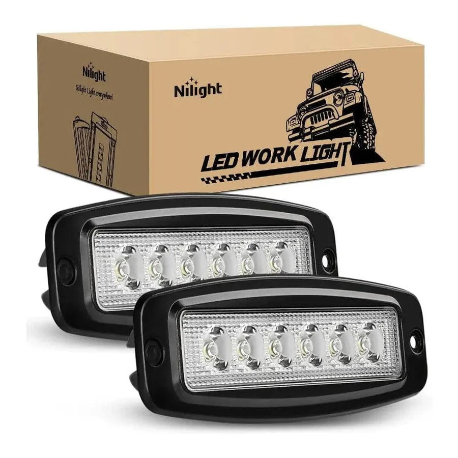Nilight 7.4inch 18W Recessed Work Light (2pcs)