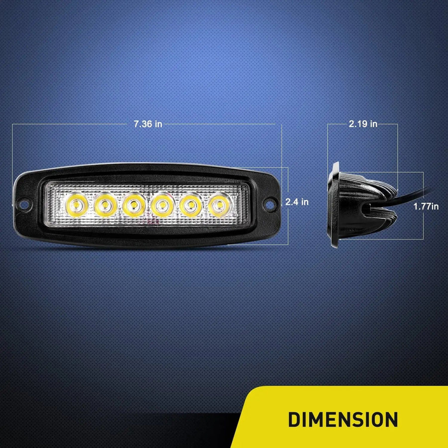 Nilight 7.4inch 18W Recessed Work Light (2pcs)