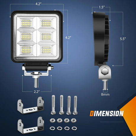 Nilight 4inch 48LED Square Work Light (2pcs)