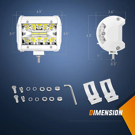 Nilight 4inch 60W Marine Boat Work Light (2pcs)