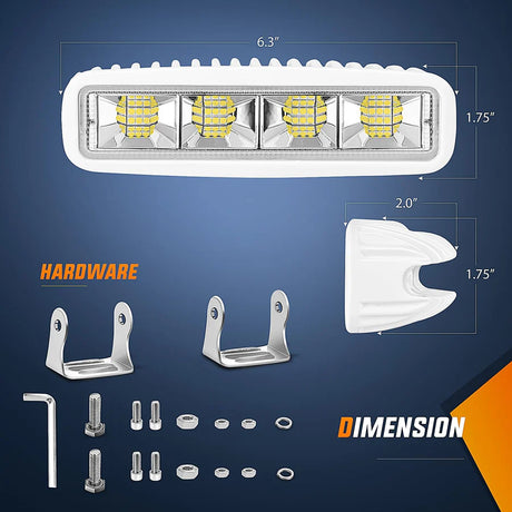 Nilight 6inch 72W Marine Boat Work Light (2pcs)