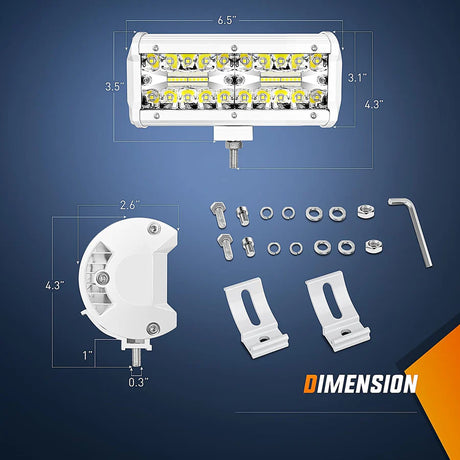 Nilight 6.5inch 120W Marine Boat Work Light (2pcs)