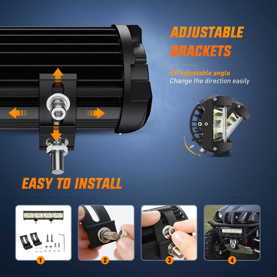 Nilight 12inch Side-Shooter 270W LED Light Bar