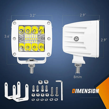 Nilight 3inch 42W Marine Boat Work Light (2pcs)