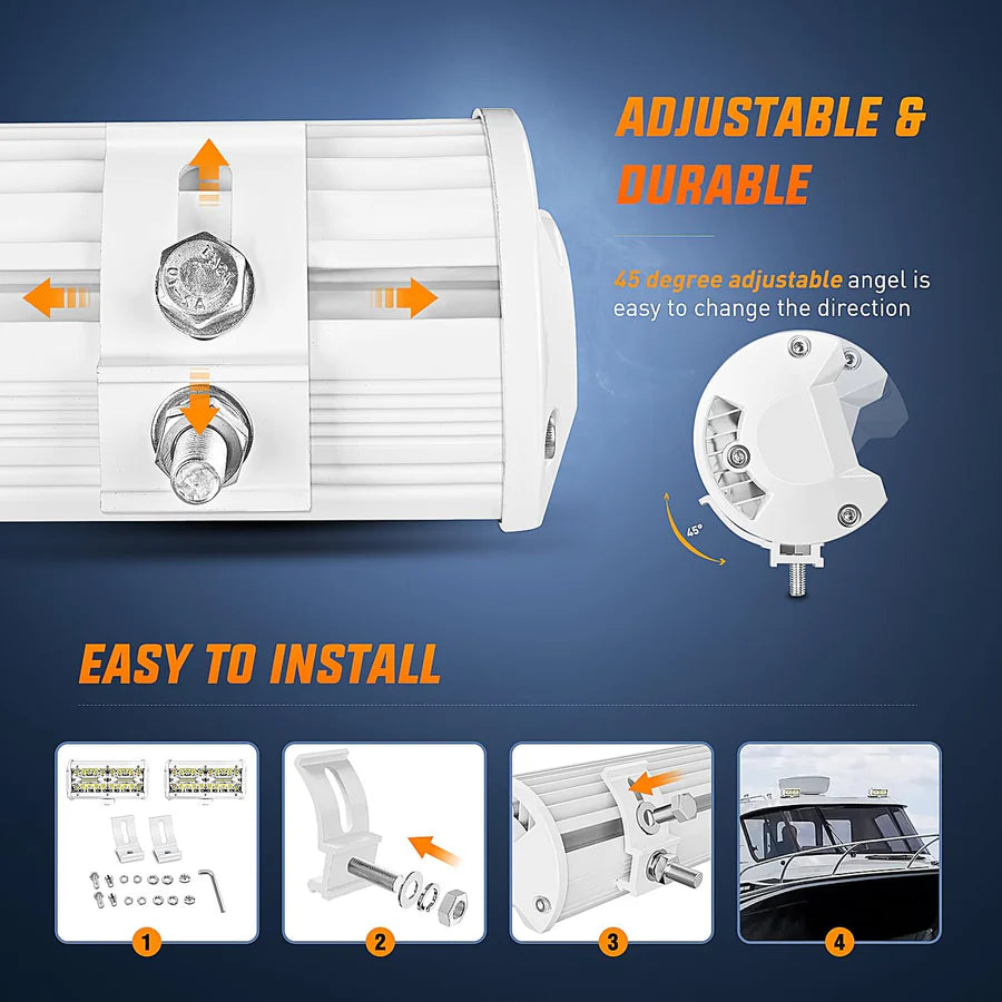 Nilight 6.5inch 120W Marine Boat Work Light (2pcs)