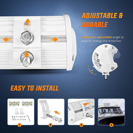 Nilight 6.5inch 120W Marine Boat Work Light (2pcs)