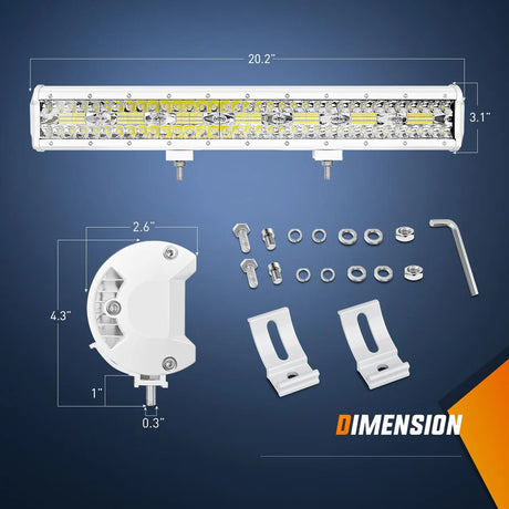 Nilight 20inch 420W Marine Boat Light Bar