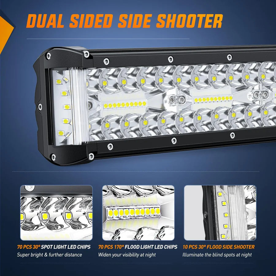Nilight 20inch Side-Shooter 420W LED Light Bar