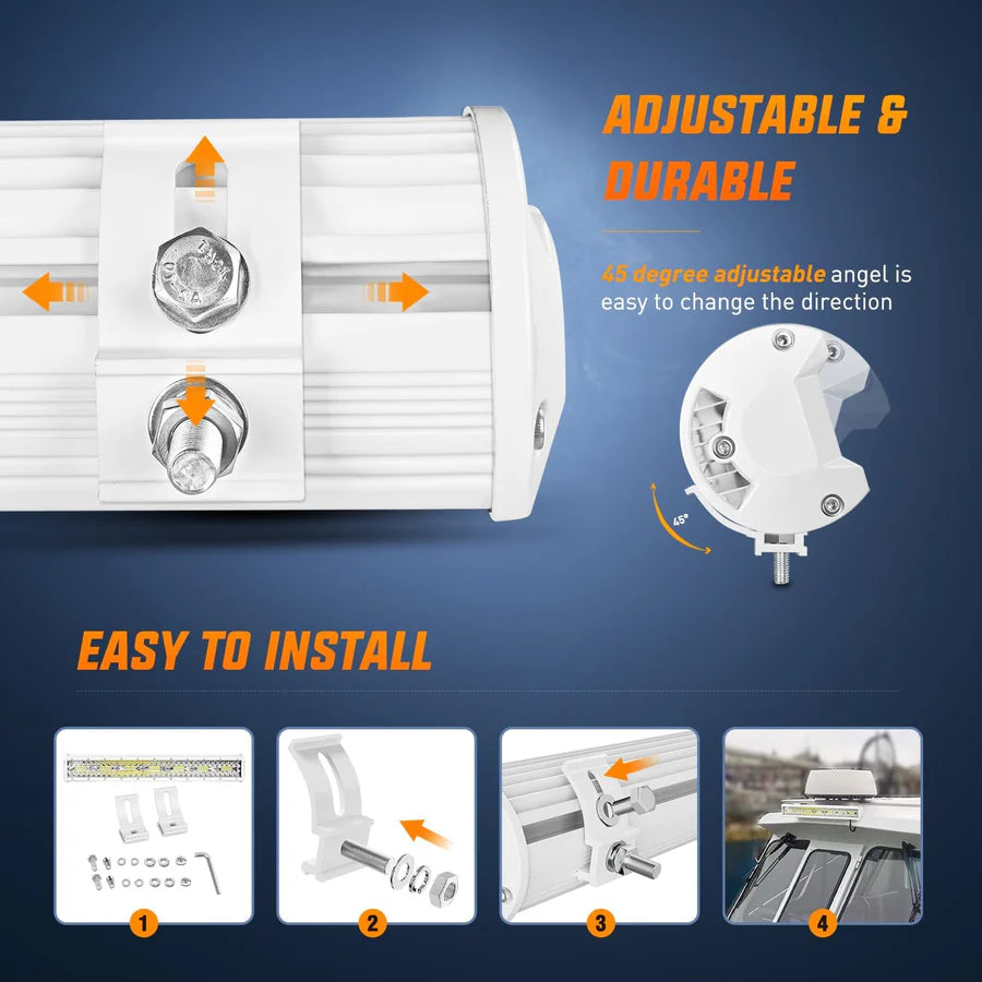 Nilight 20inch 420W Marine Boat Light Bar