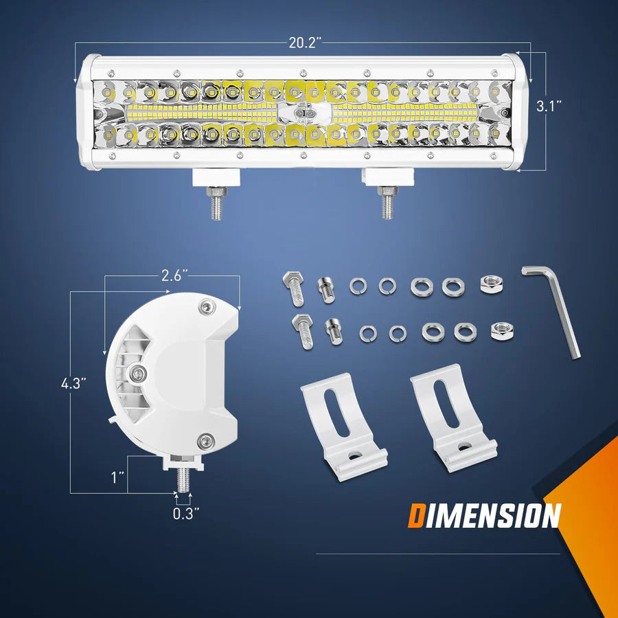 Nilight 12inch 300W Marine Boat Light Bar
