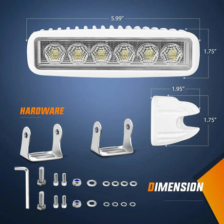Nilight 6inch 18W Marine Boat Work Light (2pcs)
