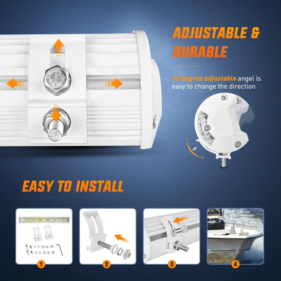 Nilight 12inch 300W Marine Boat Light Bar