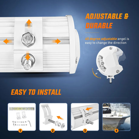 Nilight 12inch 300W Marine Boat Light Bar
