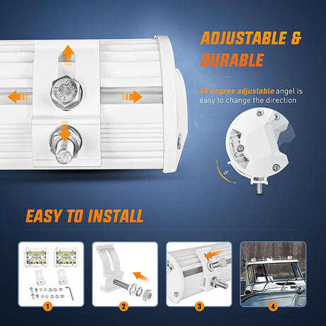 Nilight 4inch 60W Marine Boat Work Light (2pcs)