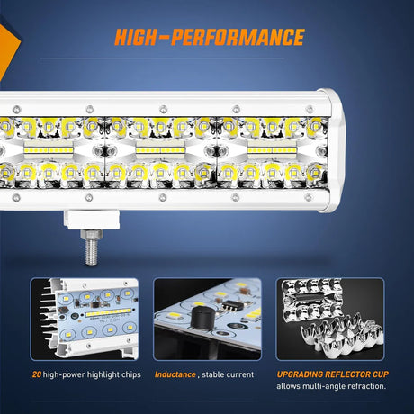 Nilight 20inch 420W Marine Boat Light Bar