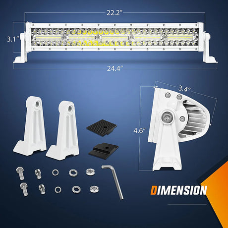 Nilight 22inch 480W Marine Boat Light Bar