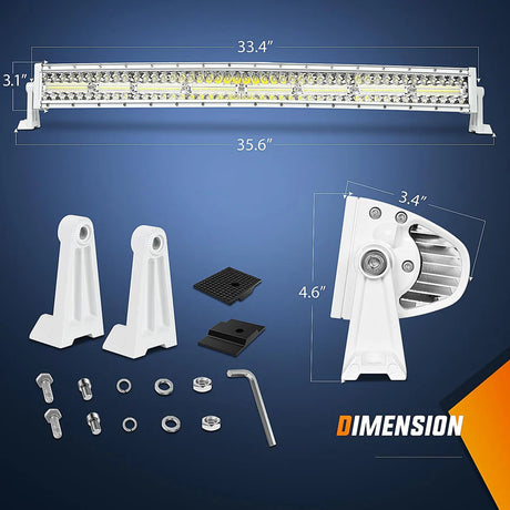 Nilight 33inch 768W Marine Boat Light Bar