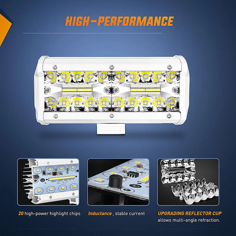 Nilight 6.5inch 120W Marine Boat Work Light (2pcs)