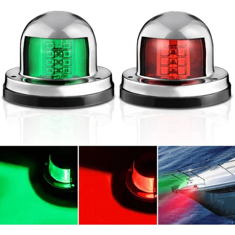 Nilight Red/Green Marine Boat Navigation Light (2pcs)