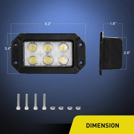 Nilight 6.2inch Recessed Work Light (2pcs)