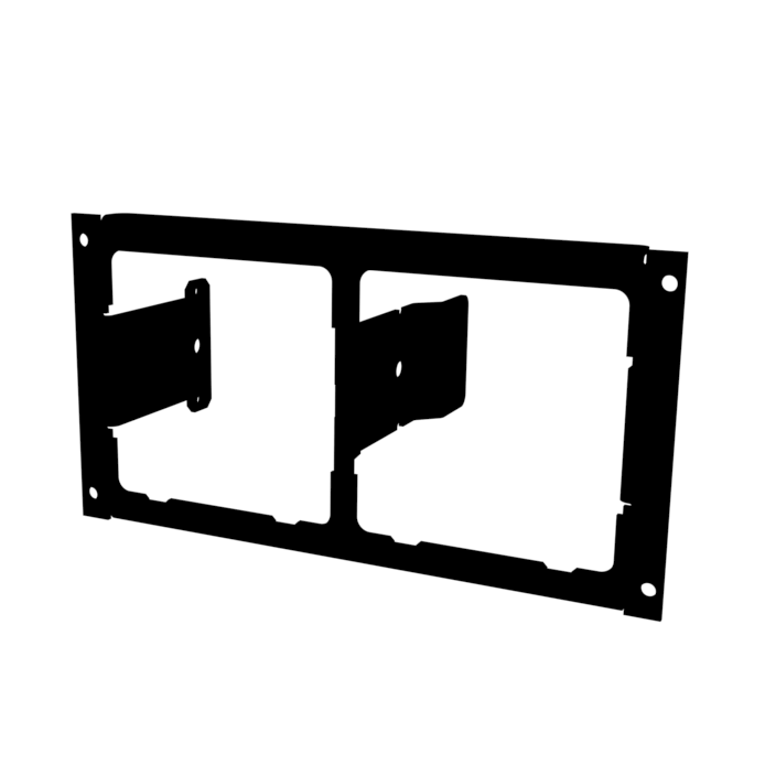 Havis 1-Piece Equipment Mounting Bracket, 4.5″ Mounting Space, Fits Two Motorola APX-Series Chargers (Used, Open Box)