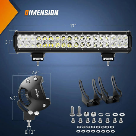 Nilight Double Row Spot/Flood Combo Light Bar