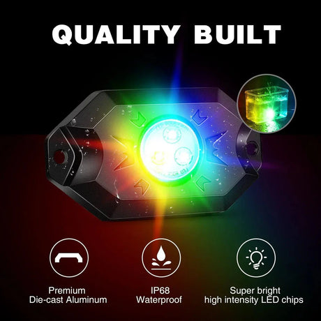 Nilight Rock Lights RGB LED 4pcs