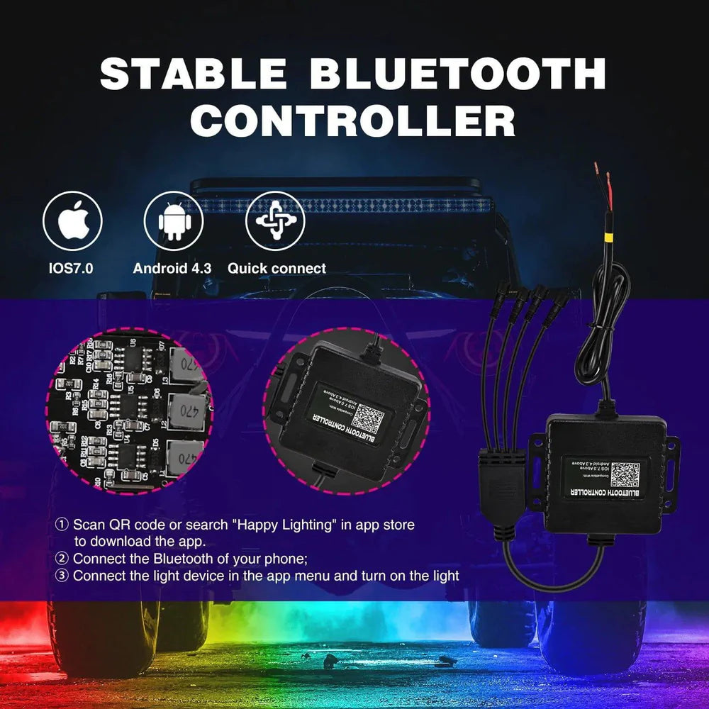 Nilight Rock Lights RGB LED 4pcs