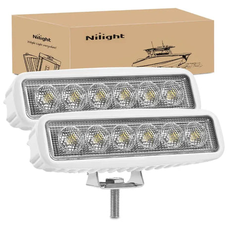 Nilight 6inch 18W Marine Boat Work Light (2pcs)