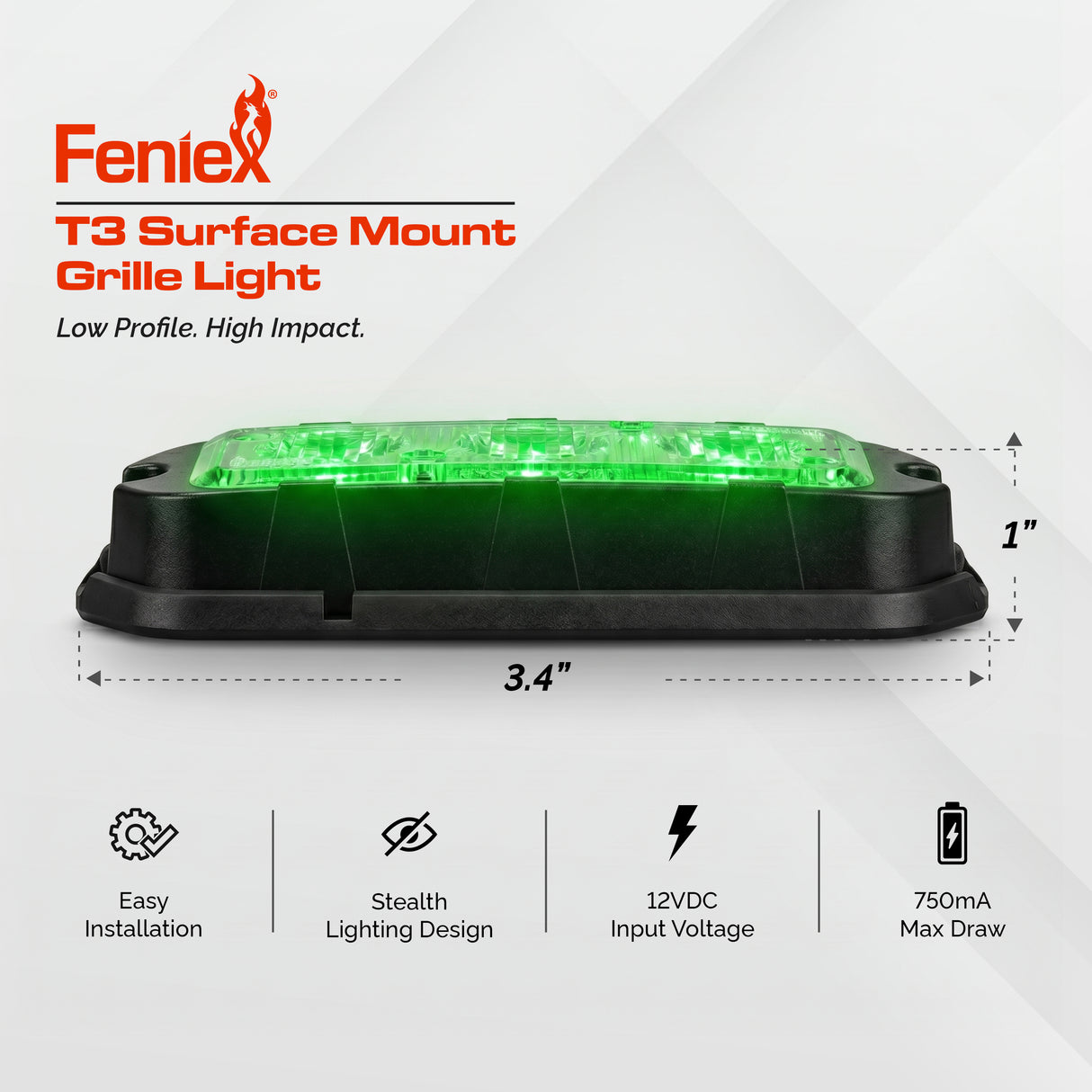 Feniex T3 Surface Mount Grille Light