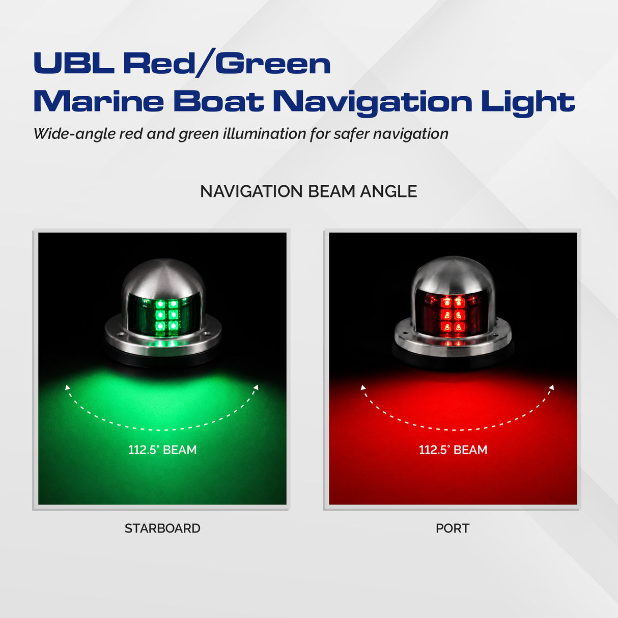 UBL Red/Green Marine Boat Navigation Light (2pcs)