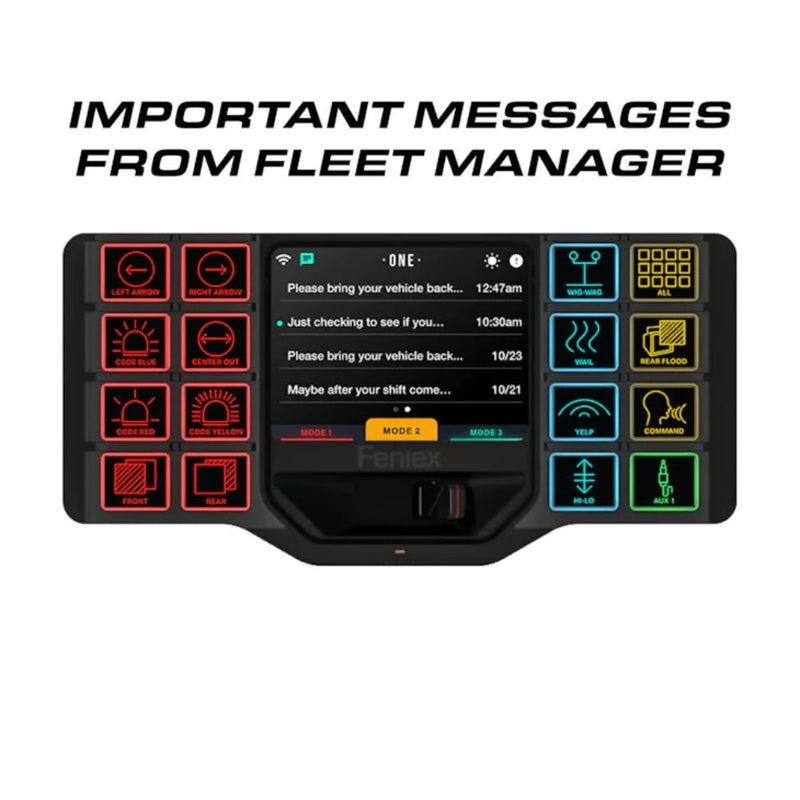 Feniex One Controller Important Messages From Fleet Manager